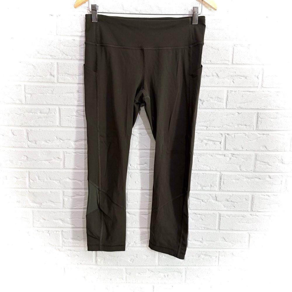 Lululemon Pace Rival Crop *Full-On Luxtreme 22" Dark Olive Size 6